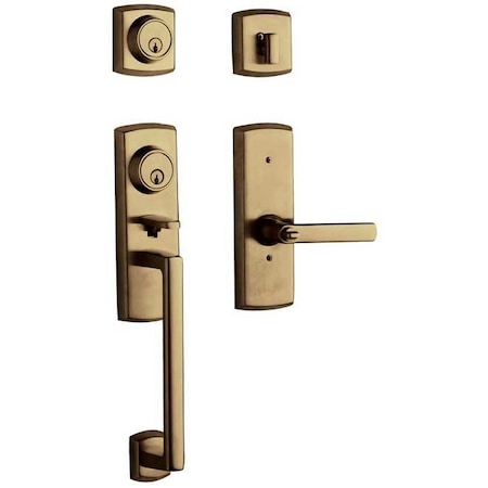 Baldwin Double Cylinder Handlesets Antique Brass 85385.050.2DCR